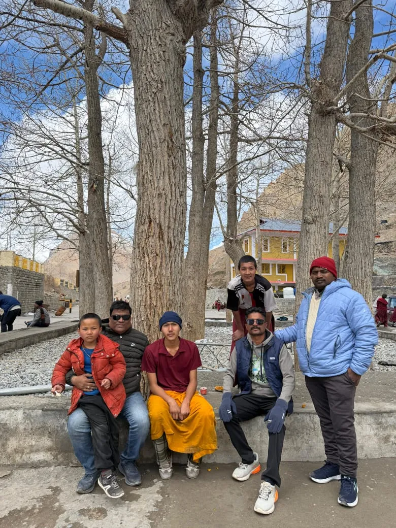 Interaction with local monks at Kee Monastery
